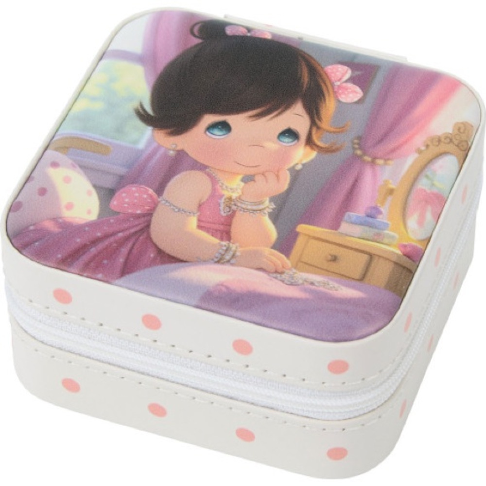 Cute Pink Polka Dot Girls Jewelry Box - White & Pink